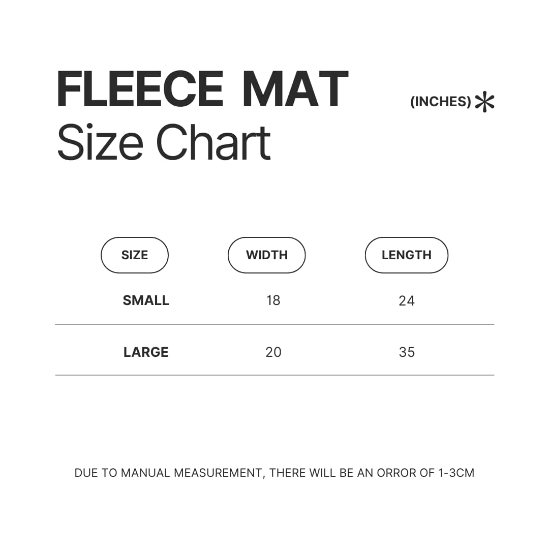 Fleece Mat Size Chart - Rune Scape Merch