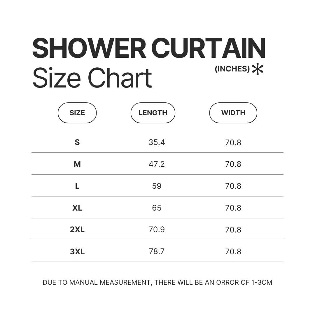 Shower Curtain Size Chart - RuneScape Merch