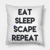 Eat Sleep Scape And Repeat Blue Throw Pillow Official Rune Scape Merch