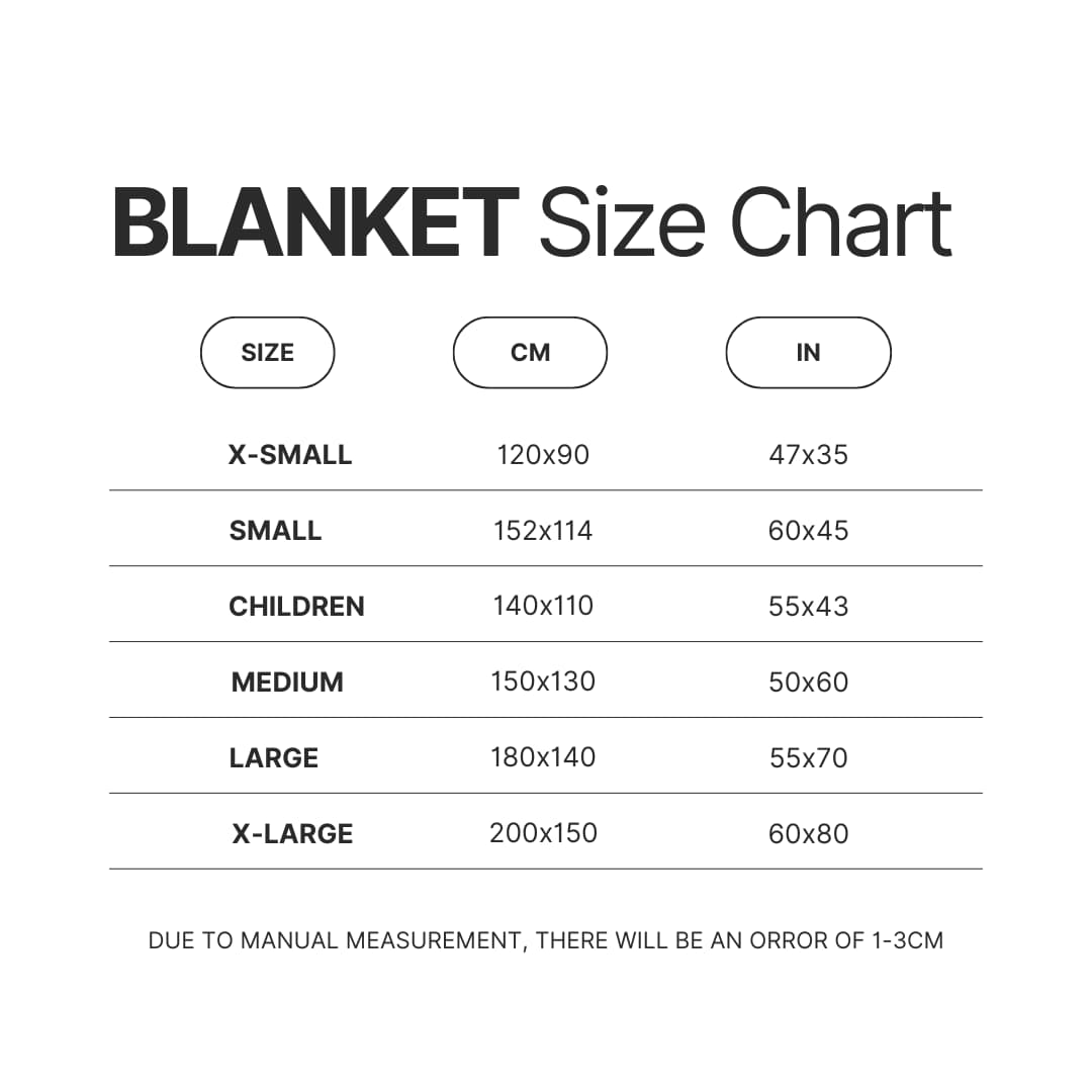 Blanket Size Chart - Rune Scape Merch